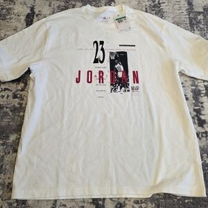 White Graphic Air Jordan  T-Shirt Size XL